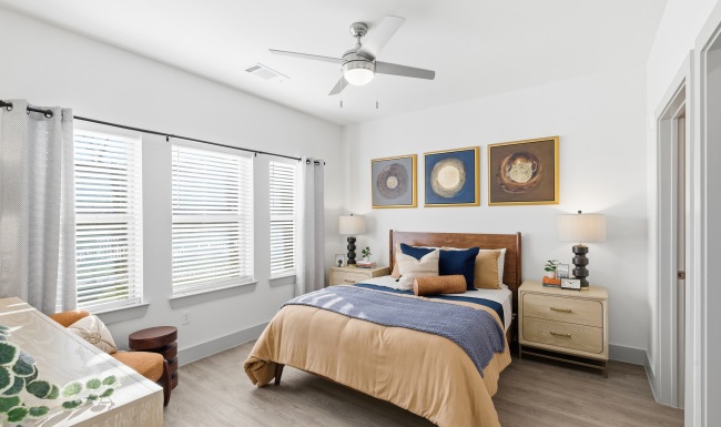 bedroom with large windows