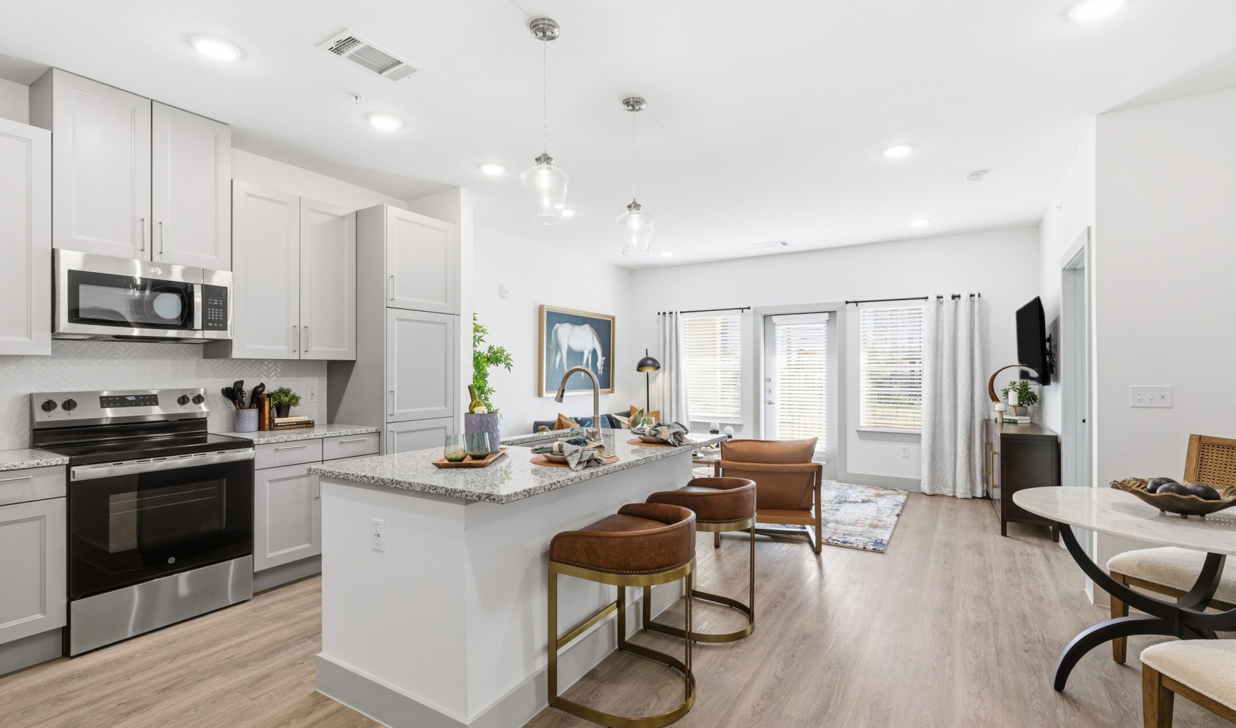 kitchen with island and stainless steel appliances