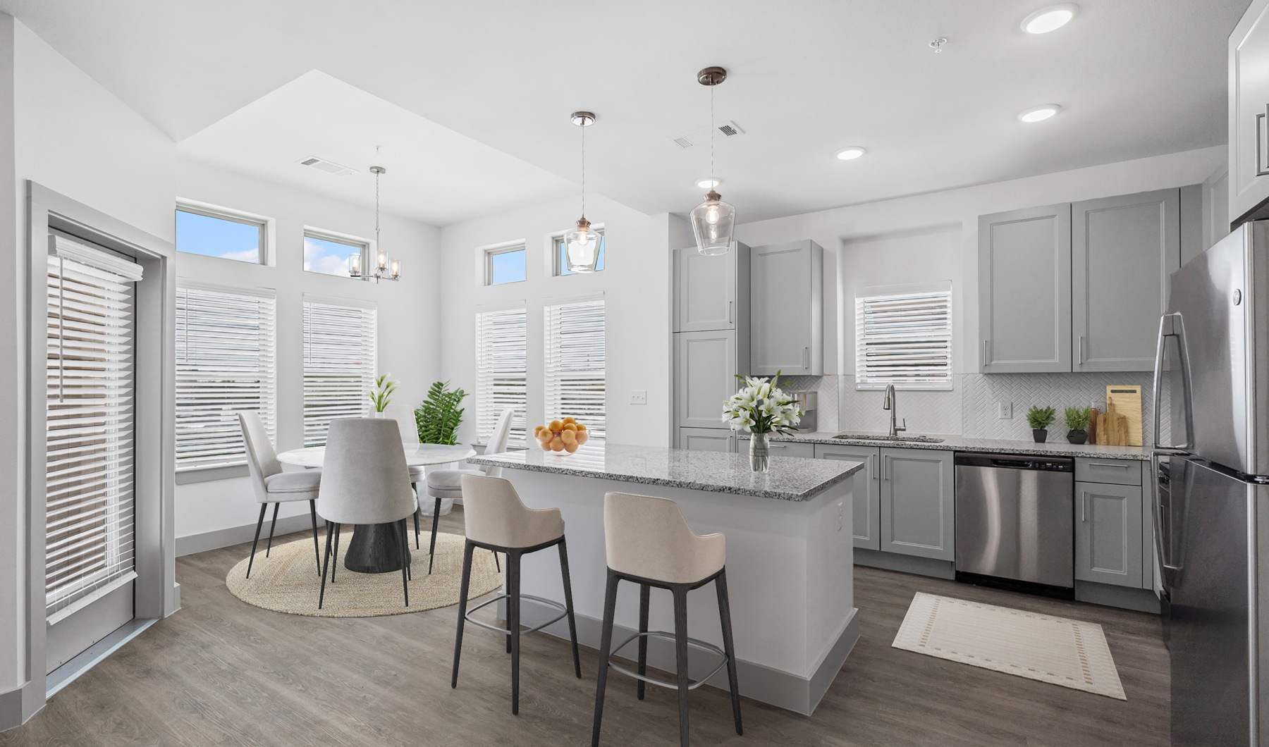 kitchen with island and stainless steel appliances