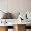 a living room with a couch and coffee table